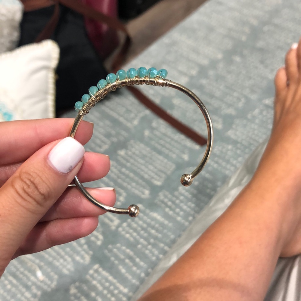 Gold and blue detailed cuff